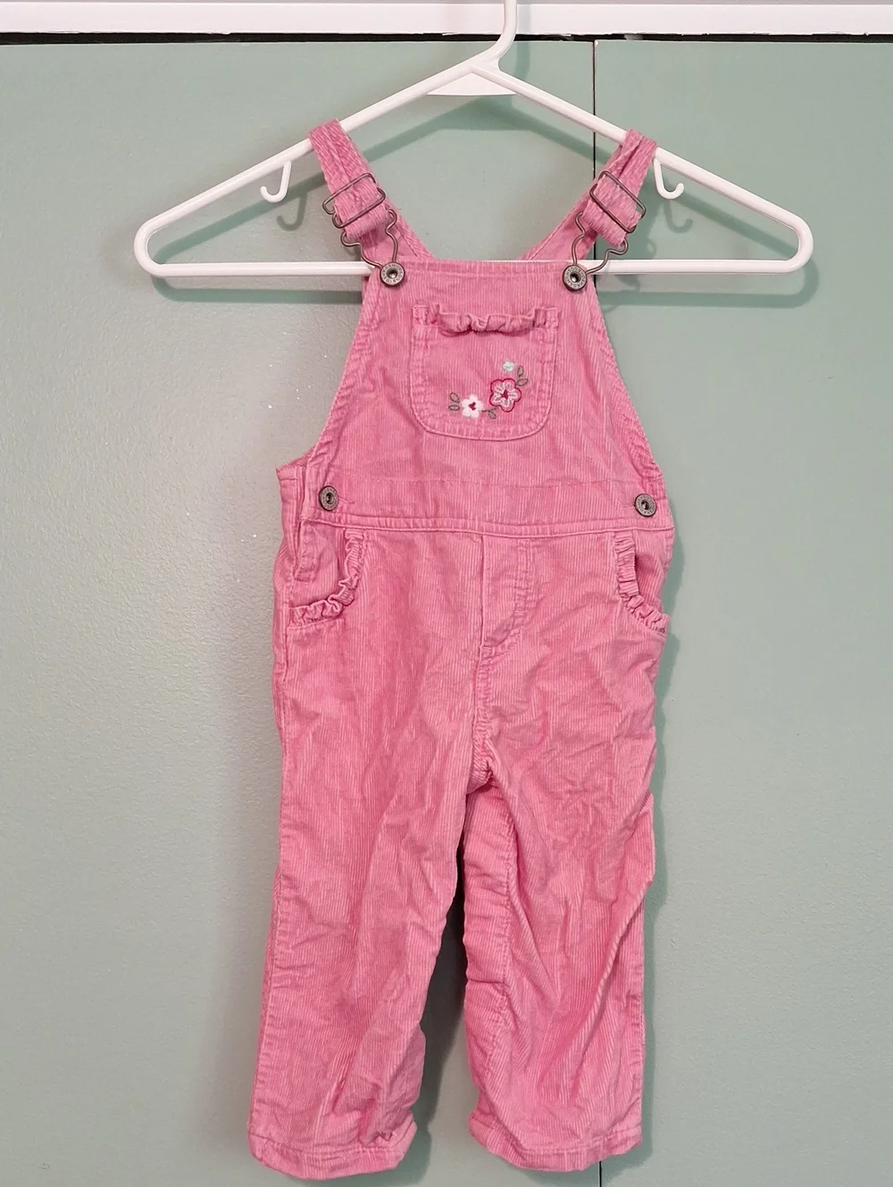 Oshkosh Bgosh Pink Little Girls Corduroy Overalls Size 12m